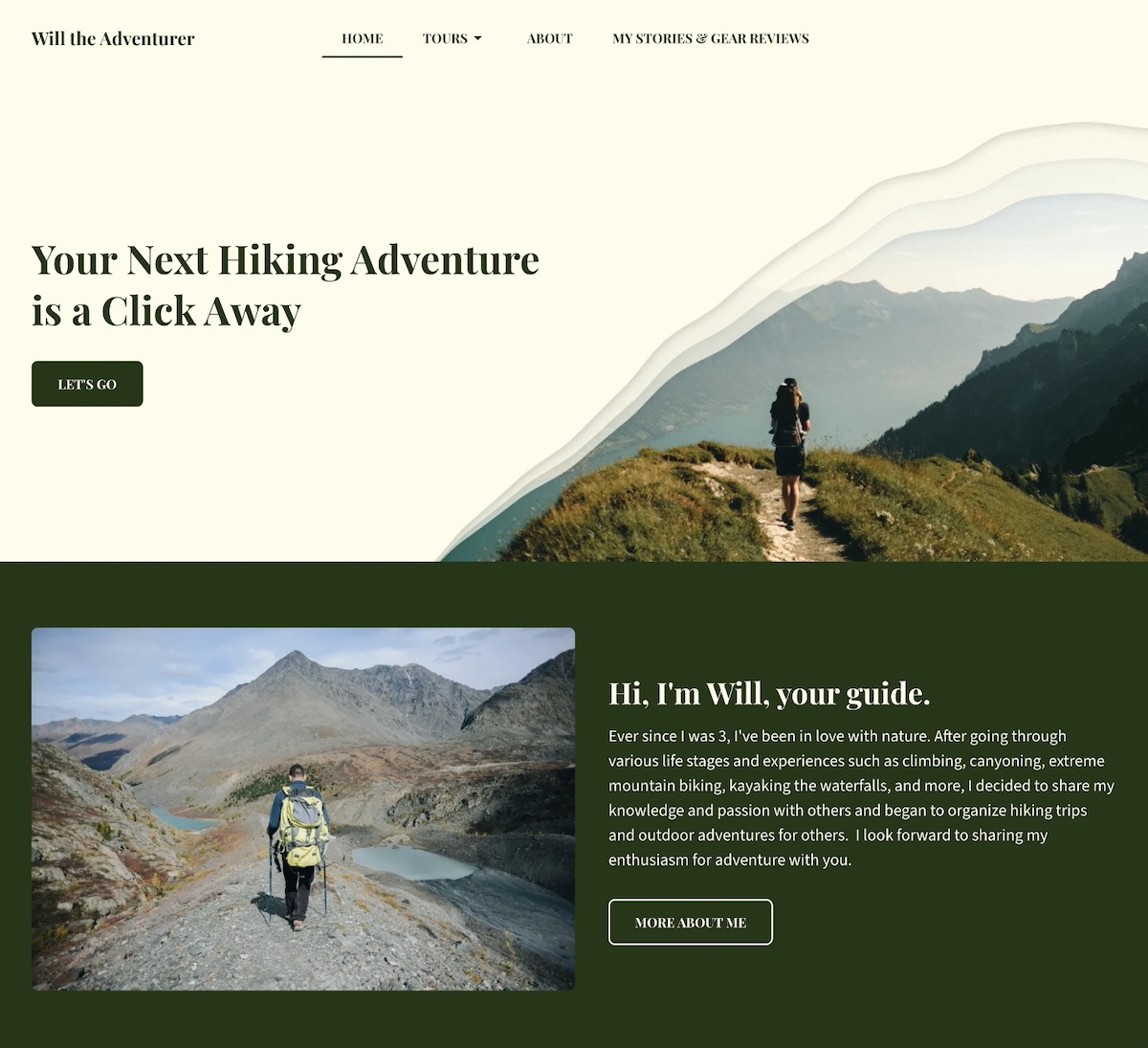 example of a personal website with a strong brand