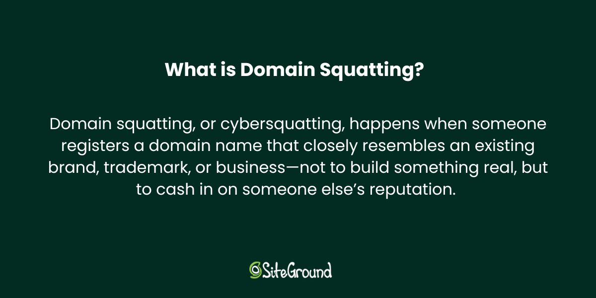 What is domain squatting