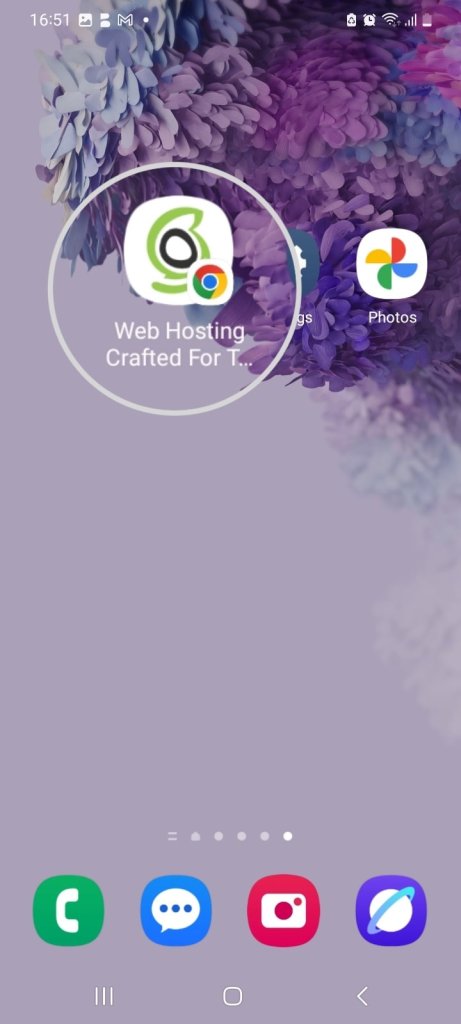 A favicon on a mobile device