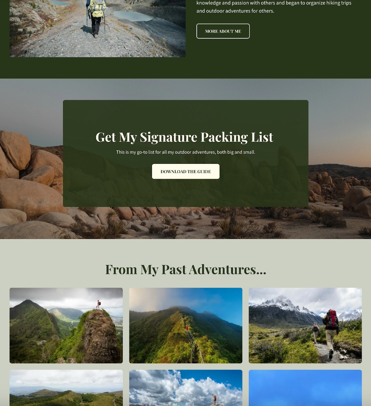 personal website example with lead magnet