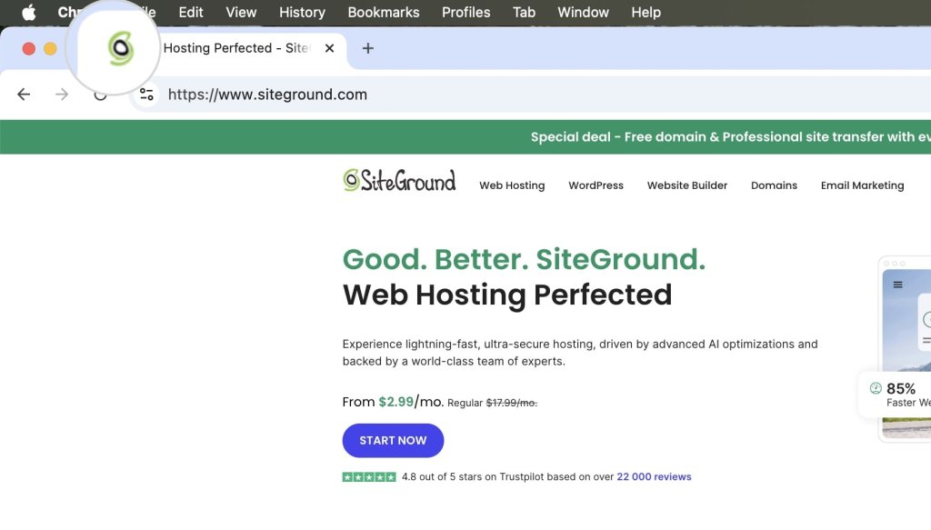 screenshot showing what is a favicon and its location in the browser tabs