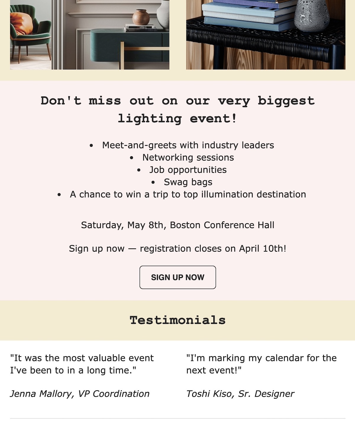 Image of an email using professional fonts such as courier new and geneva