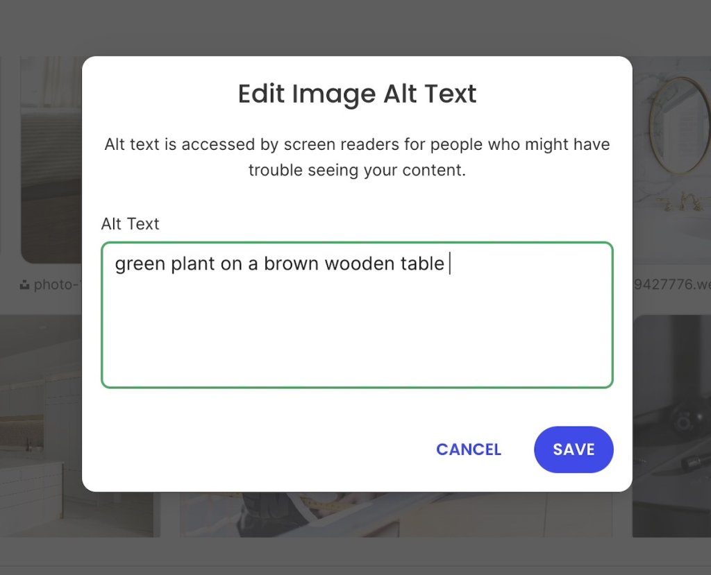 Adding alt text to an image in the SiteGround Website Builder