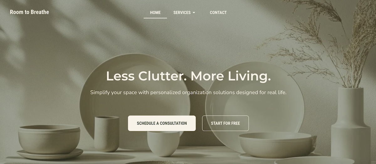 example of lead generation homepage with two calls to action