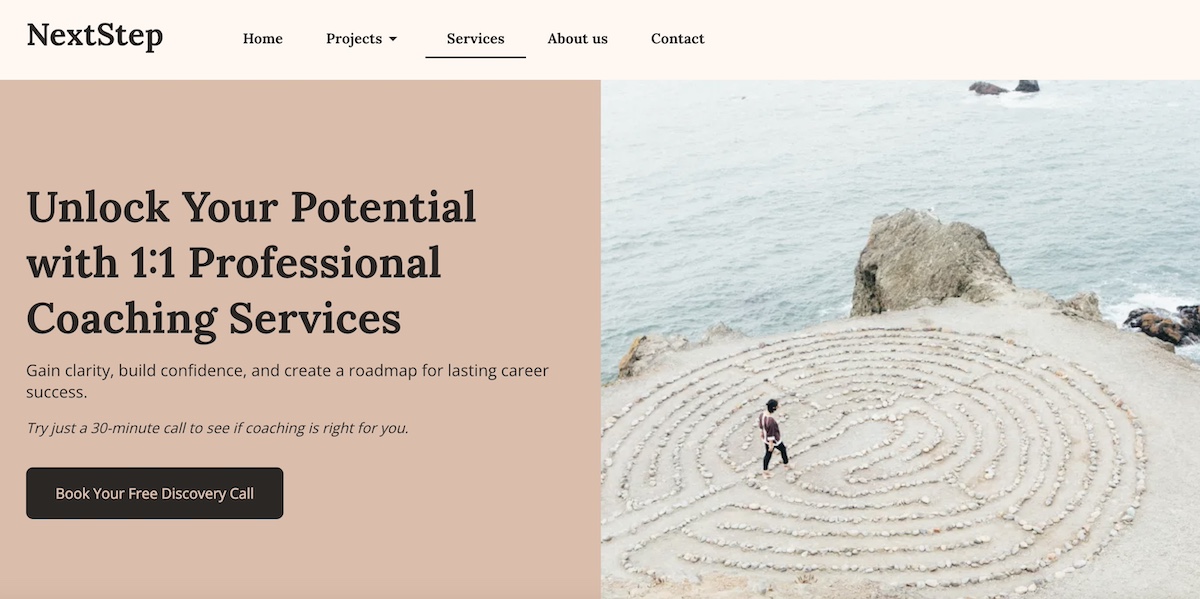 Service page example with strong and strategic CTA