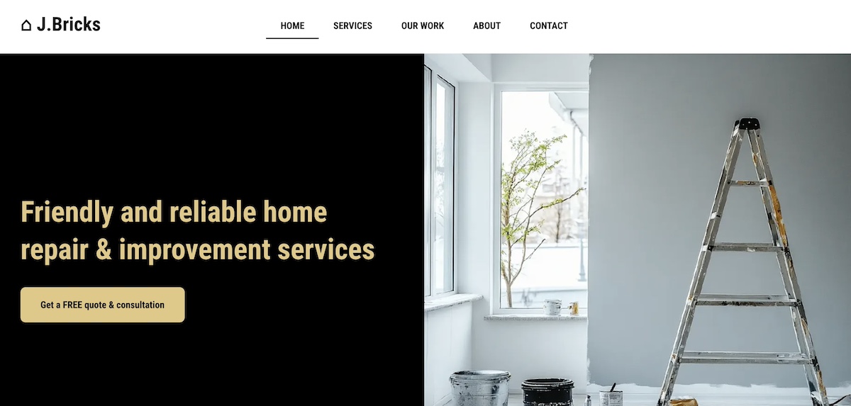 homepage example of strong above the fold content