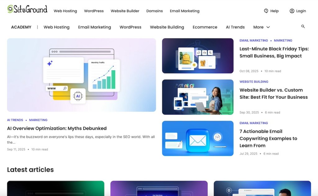 Website page with fresh content that contributes to website retention