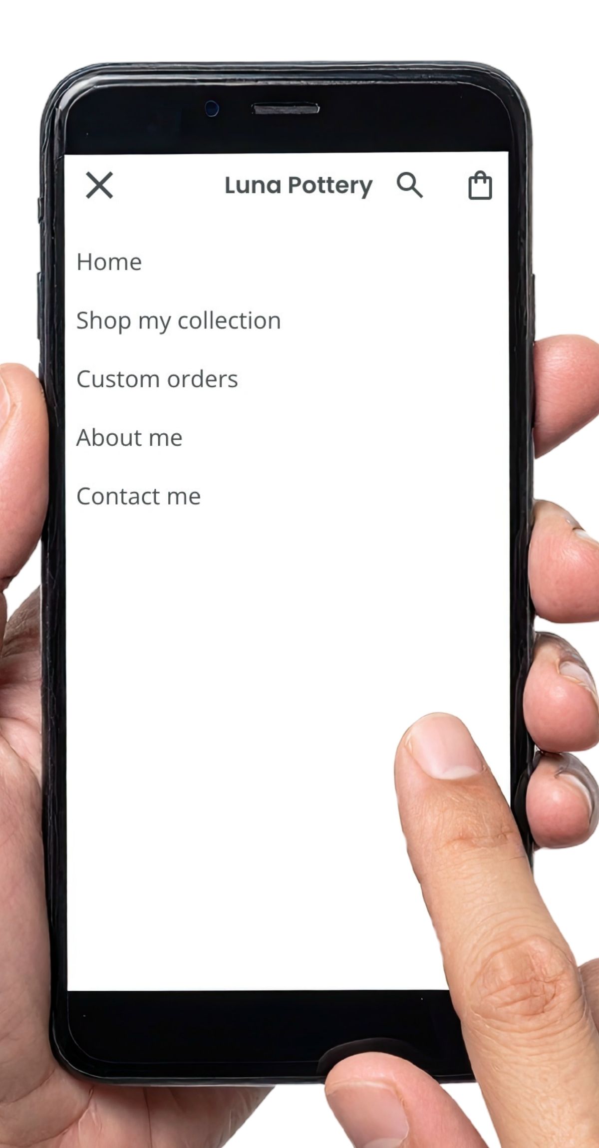 Example of a mobile-friendly website navigation menu