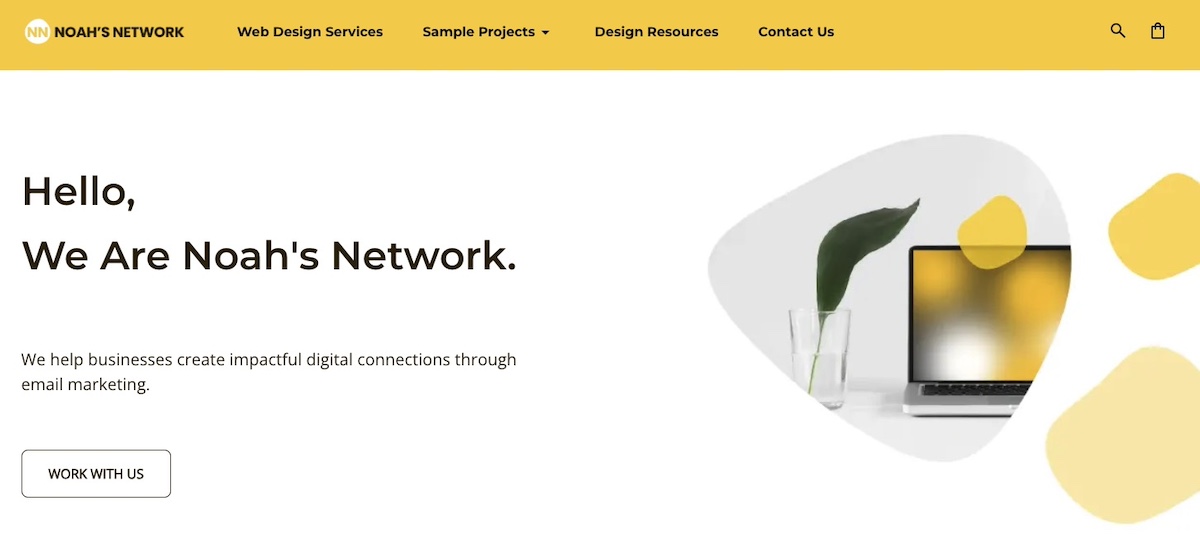 Example of a website navigation menu with keyword rich labels
