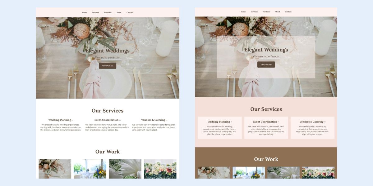 Example of depth and layering in visual hierarchy