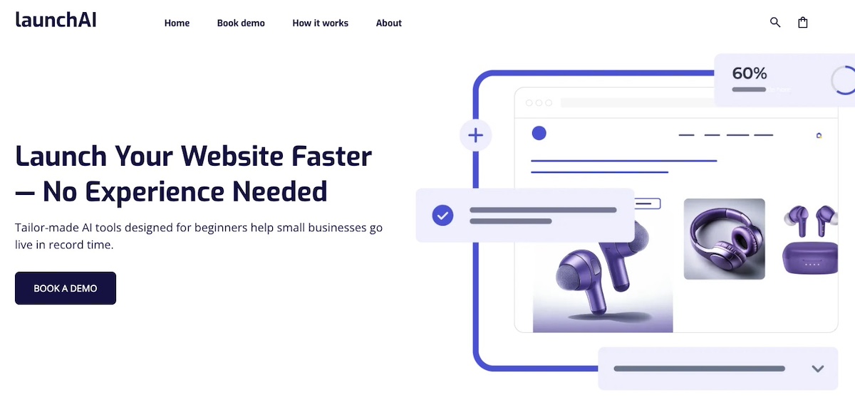 Example of including a unique selling proposition in a homepage hero section