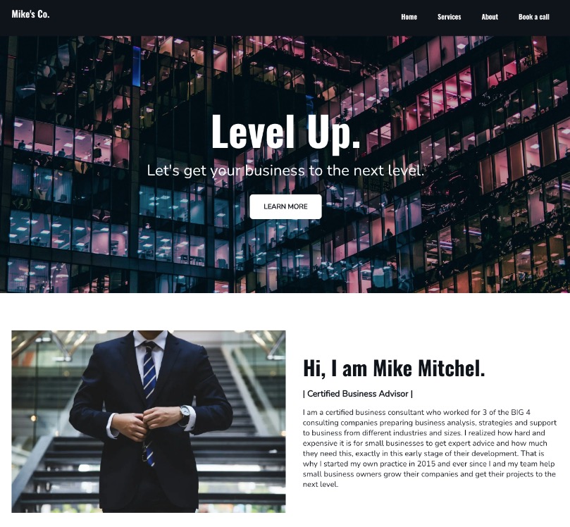 Example of typography in visual hierarchy