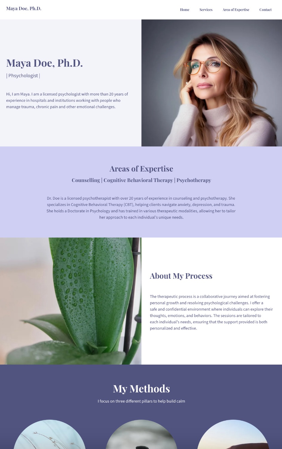 Example of website position and alignment in visual hierarchy