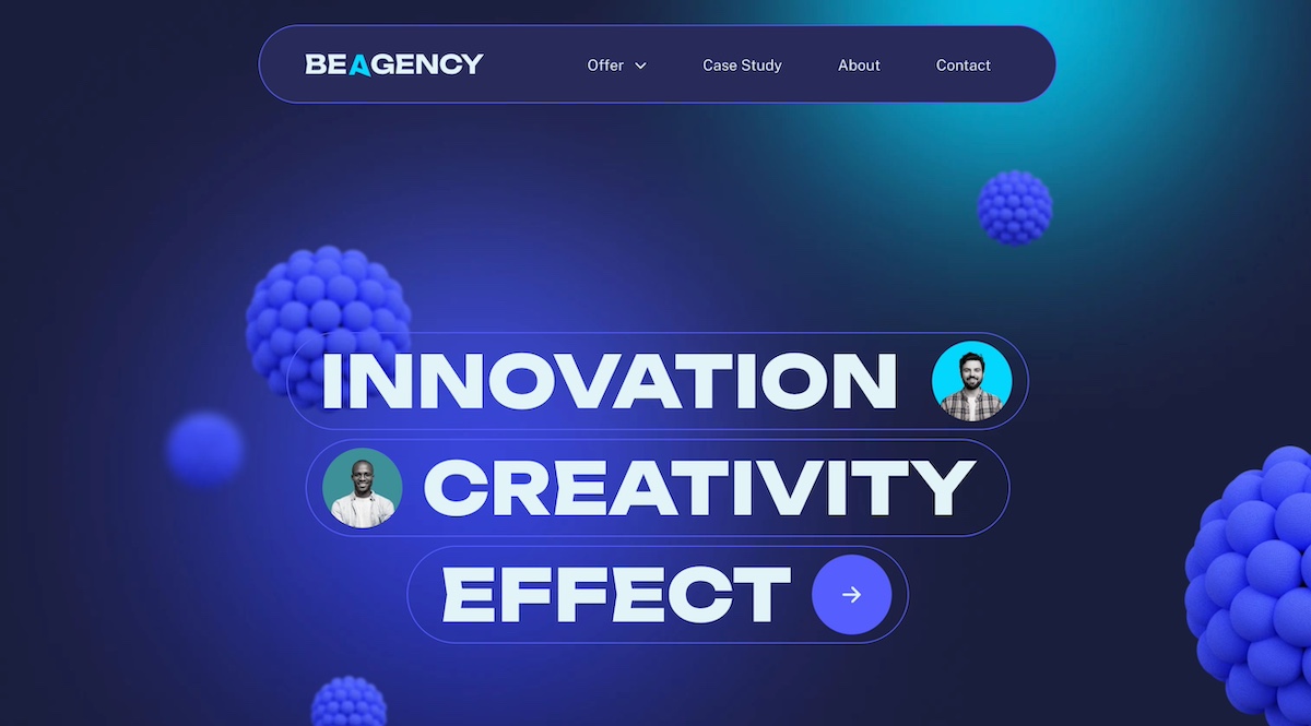 Example of BeTheme WordPress theme homepage header