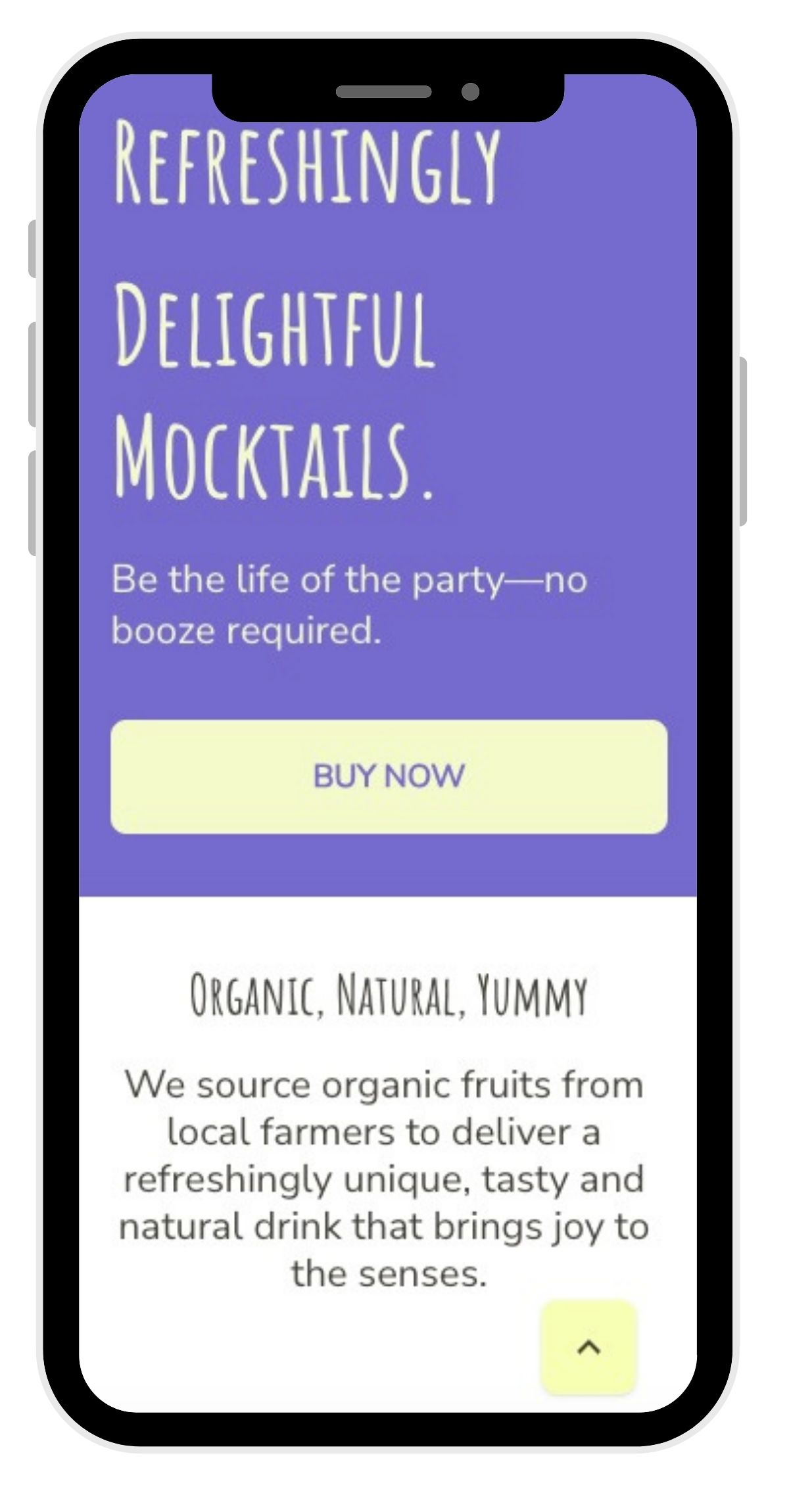 Example of a mobile website with a back-to-top button