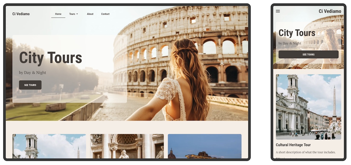 Mobile optimization showing desktop and phone version