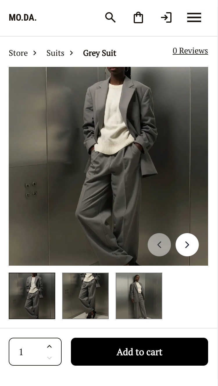 mobile website with a floating add-to-cart button