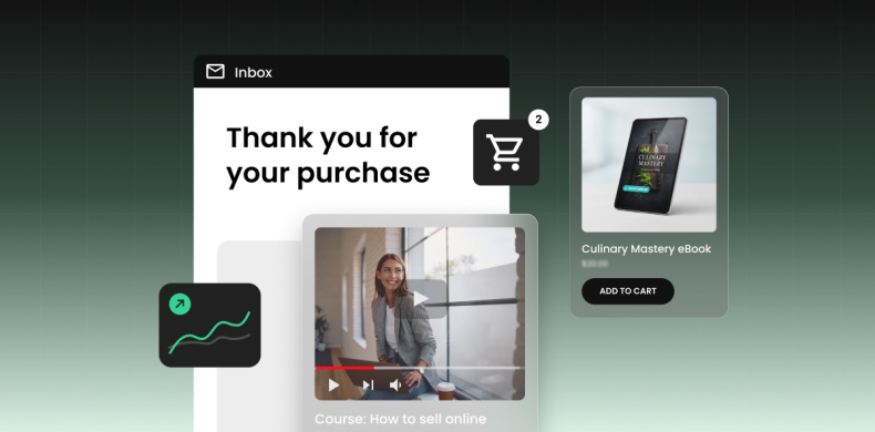 abstract of digital products to sell in an online store