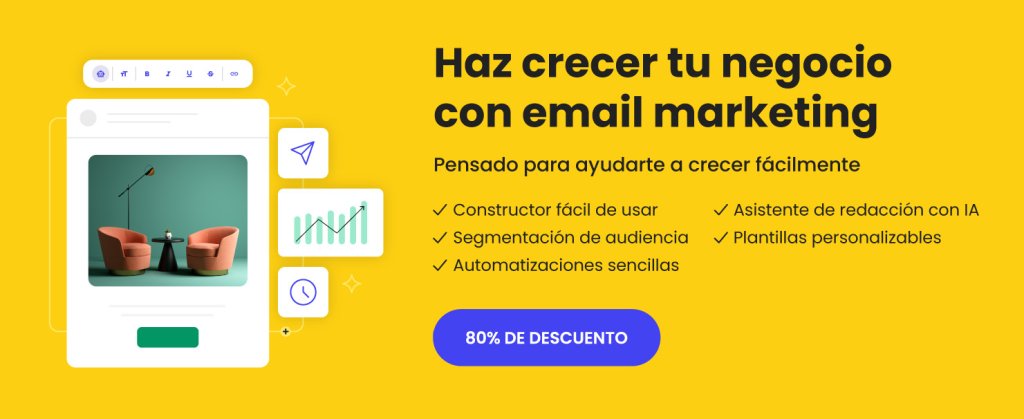 Imagen con enlace para conseguir la herramienta de email marketing de SiteGround con un 80% de descuento