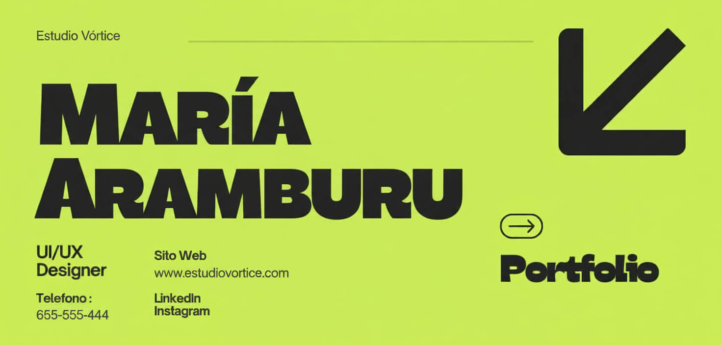 Captura de pantalla de la firma de correo de un diseñador UX. La firma utiliza elementos gráficos para transmitir una personalidad alegre y accesible