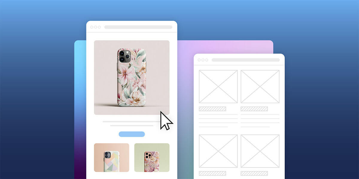 Ilustración de una maqueta de landing page