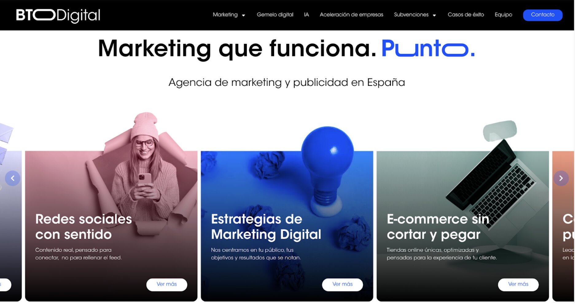 Captura de pantalla de la parte inferior de la pagina web de BTO digital