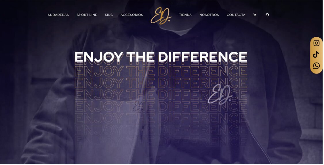 Captura de pantalla de la parte superior de la pagina web de Edsportline