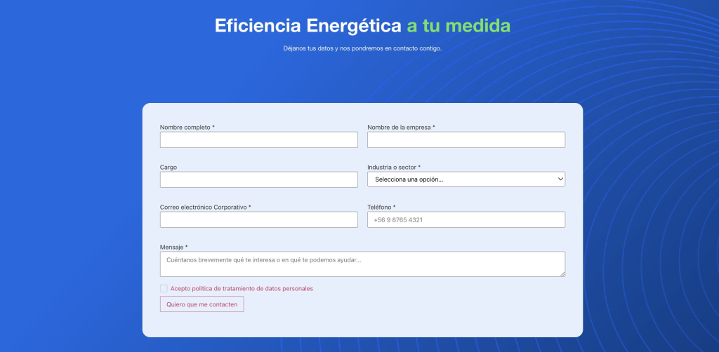 Captura de pantalla de la página Quiénes Somos de Atera Energy