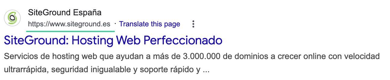 Captura de pantalla de tag reflang español