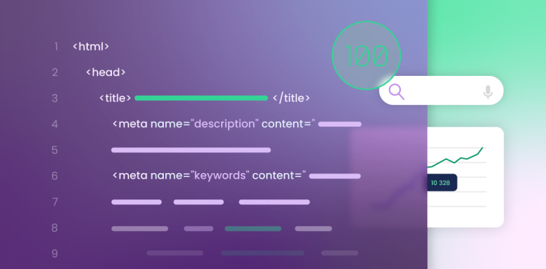 Ilustración de una Interfaz de código y SEO