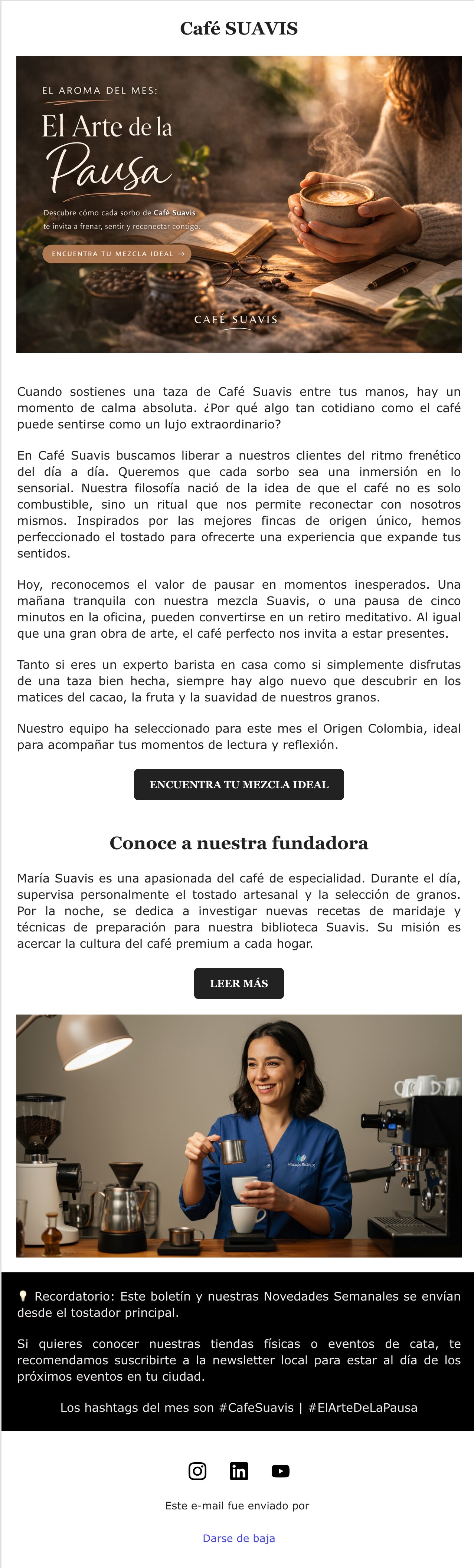 Captura de pantalla de newsletter