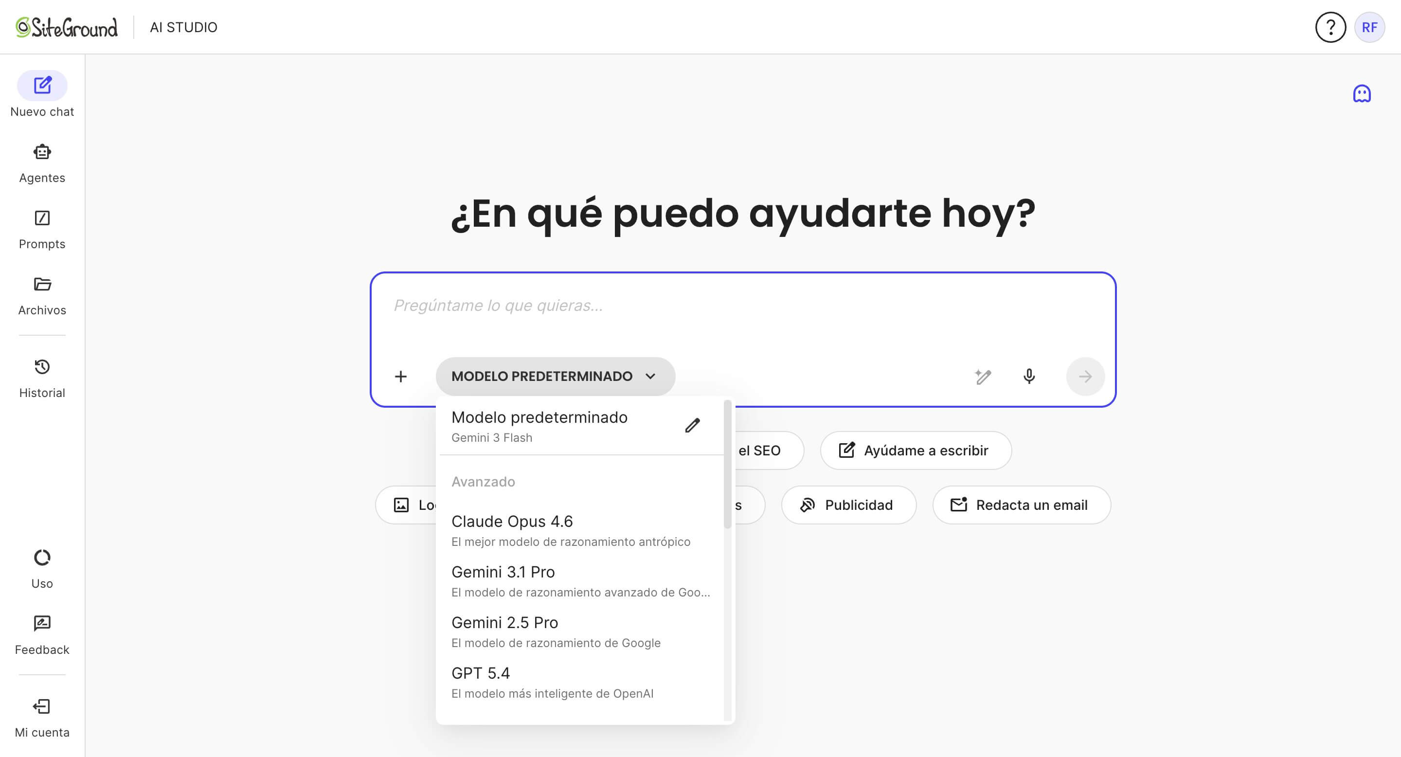 captura de pantalla de AI Studio, donde se pueden ver varios modelos IA disponibles