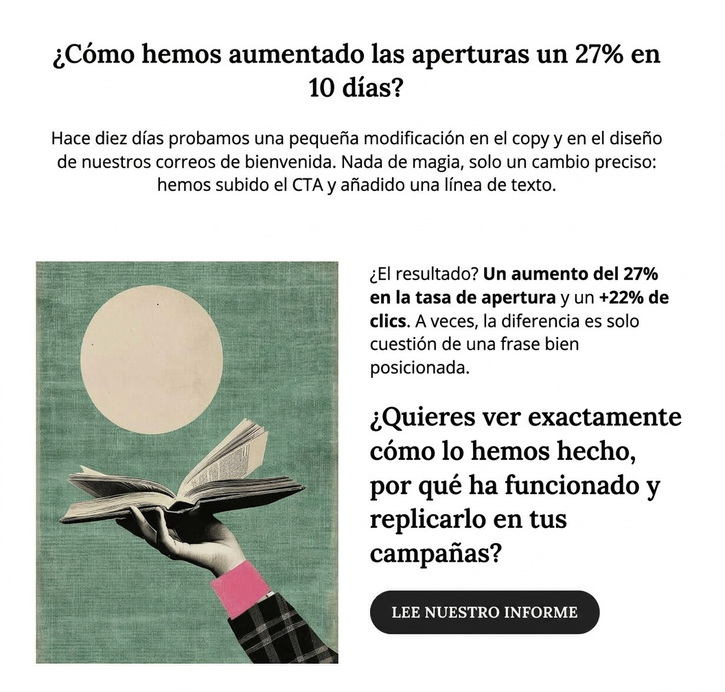 Ilustración de ejemplo de copy con técnica de la curiosidad