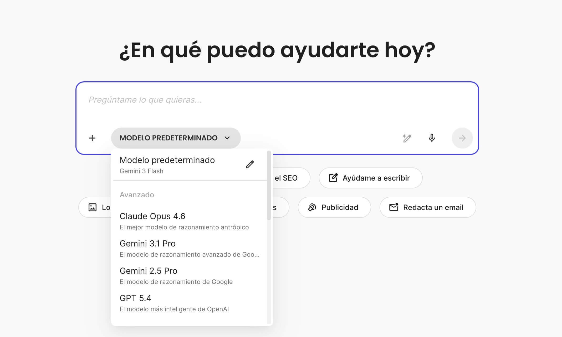 captura de pantalla del chat generico de AI Studio donde los usuarios tienen acceso a todos los modelos mas importantes de IA
