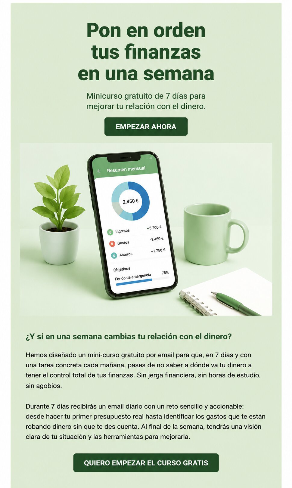 Captura newsletter curso