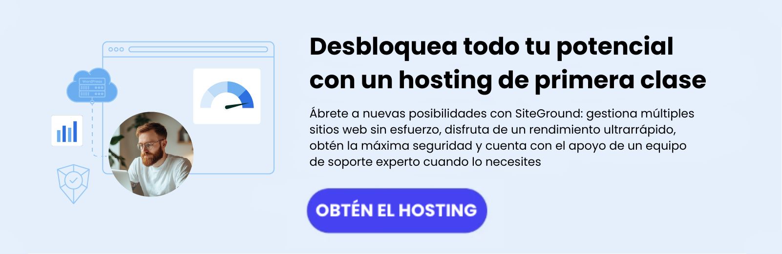 Call to action que lleva al hosting de SiteGround