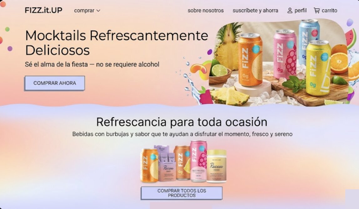 Captura ejemplo visual homepage