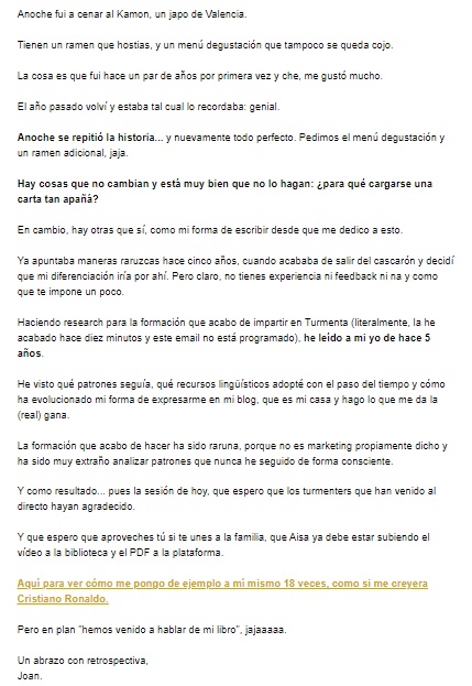 Captura ejemplo newsletter mixta