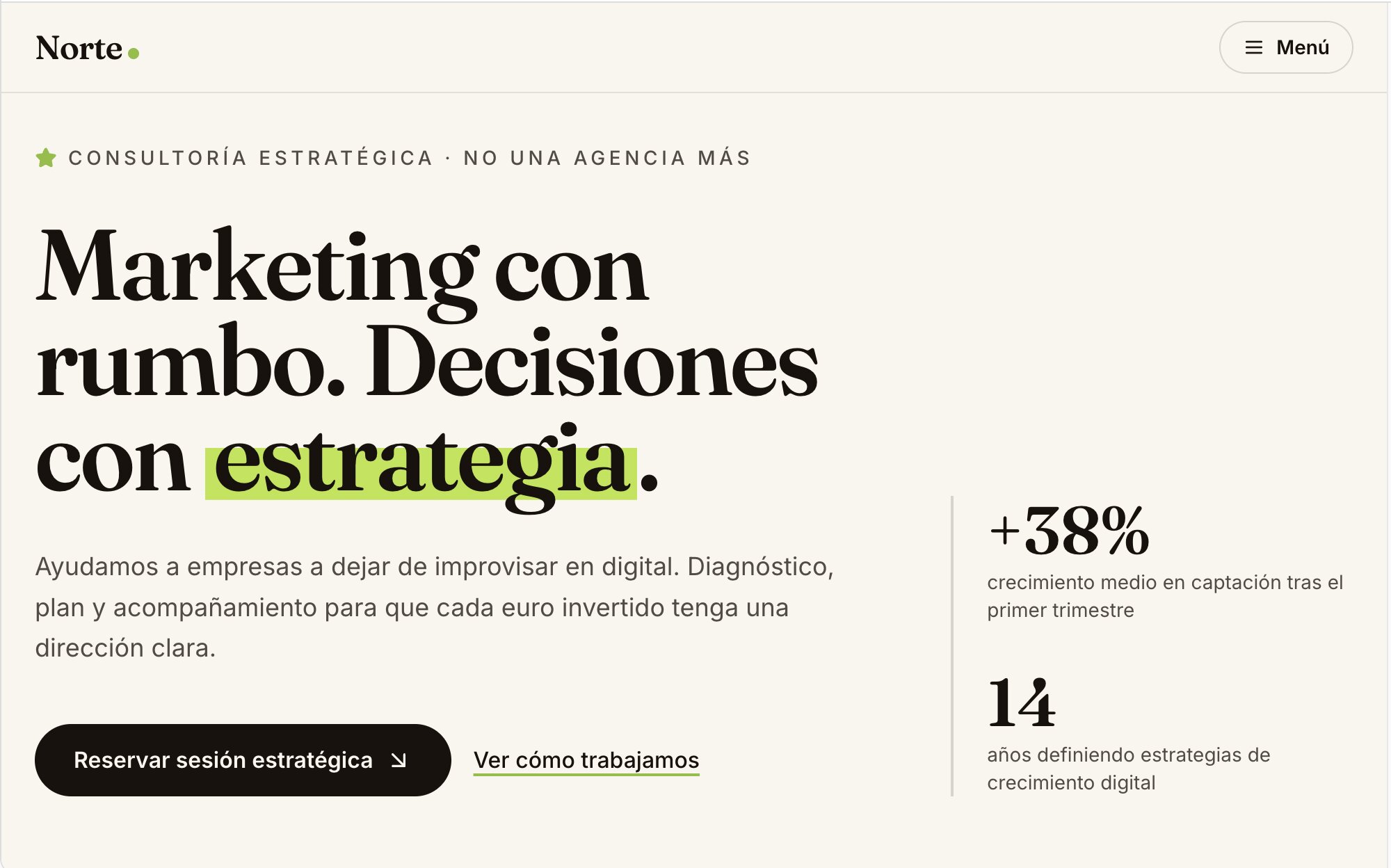 ejemplo de la estructura de la pagina de landing page